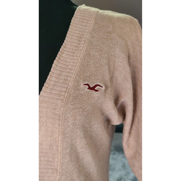 Hollister Beige Cream Cropped Button-Up Cardigan Junior's Size XS/ Extra Small - Picture 6 of 8